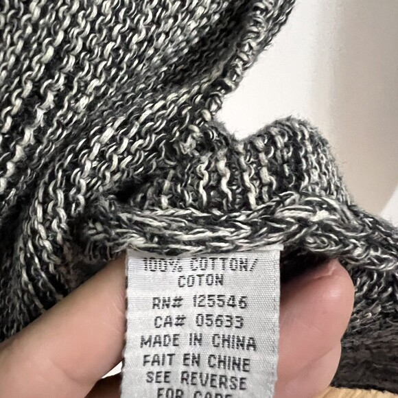 Habitat Gray Shawl Neck Knit Sweater Tunic Top Size S Cotton Heathered Slouchy - Picture 5 of 8